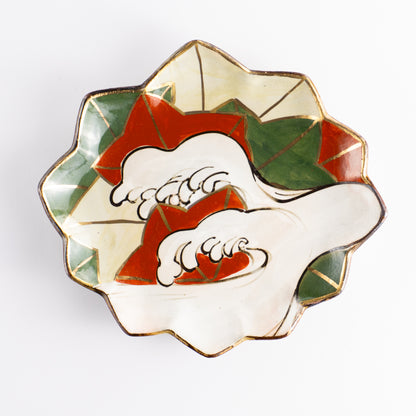 【清水焼】6寸皿　乾山写 竜田川D　俊山窯 KOTOPOTTER