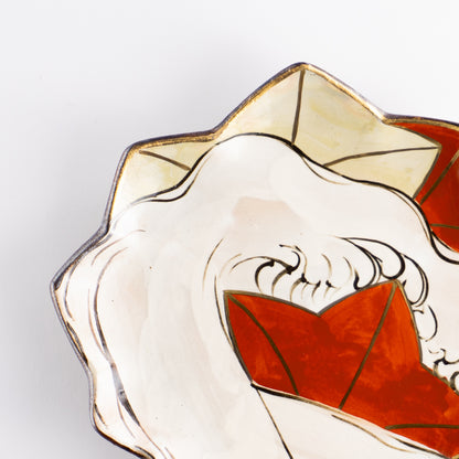 【清水焼】6寸皿　乾山写 竜田川C　俊山窯 KOTOPOTTER