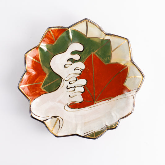 【清水焼】6寸皿　乾山写 竜田川B　俊山窯 KOTOPOTTER