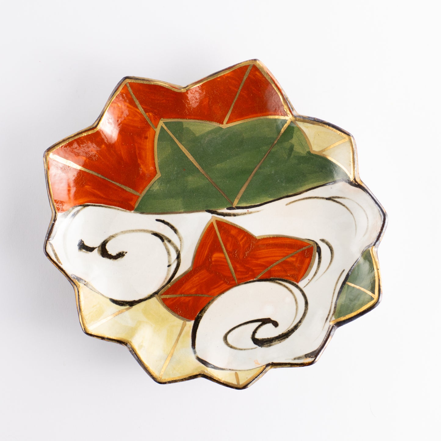 【清水焼】6寸皿　乾山写 竜田川A　俊山窯 KOTOPOTTER