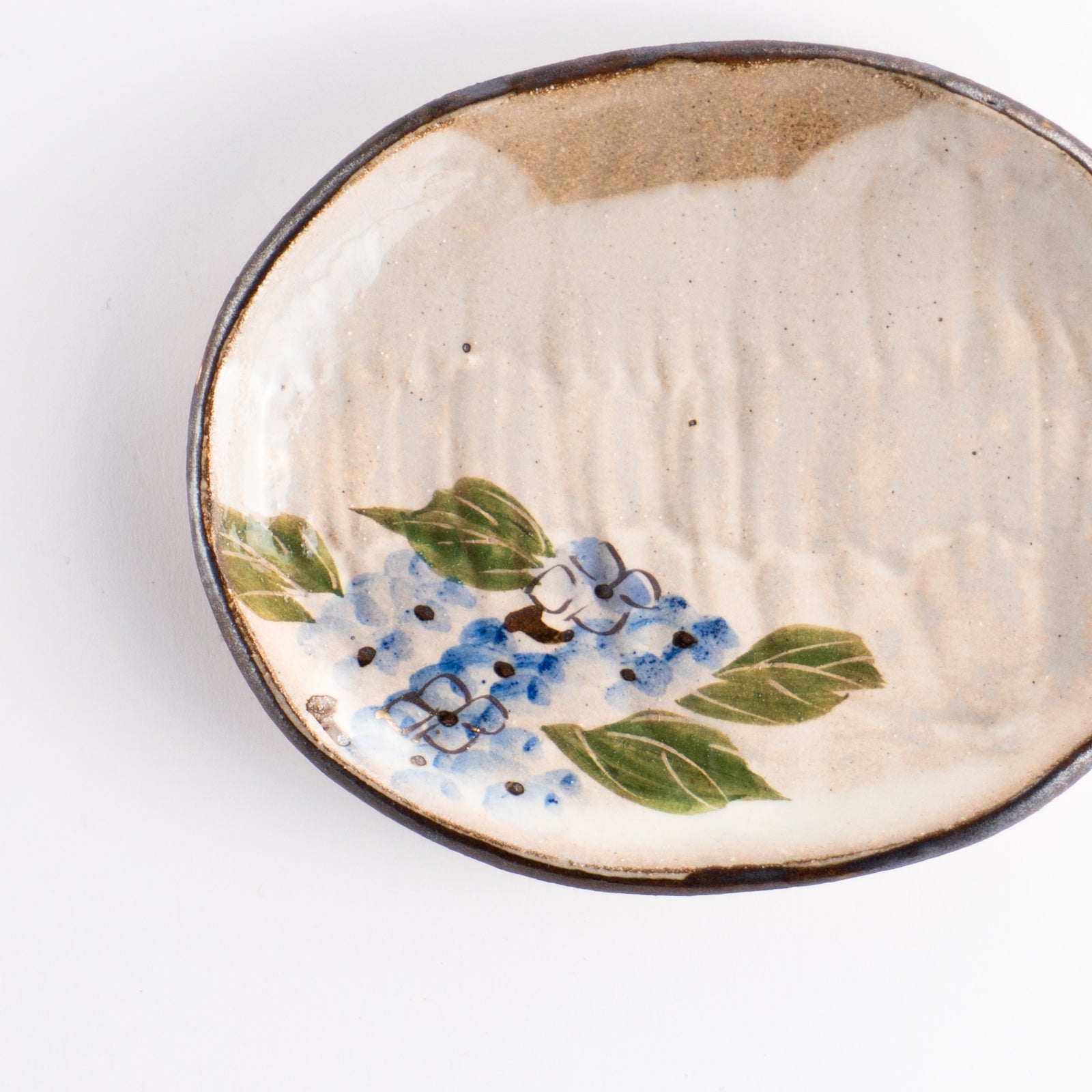 【清水焼】楕円小皿　紫陽花　俊山窯 KOTOPOTTER