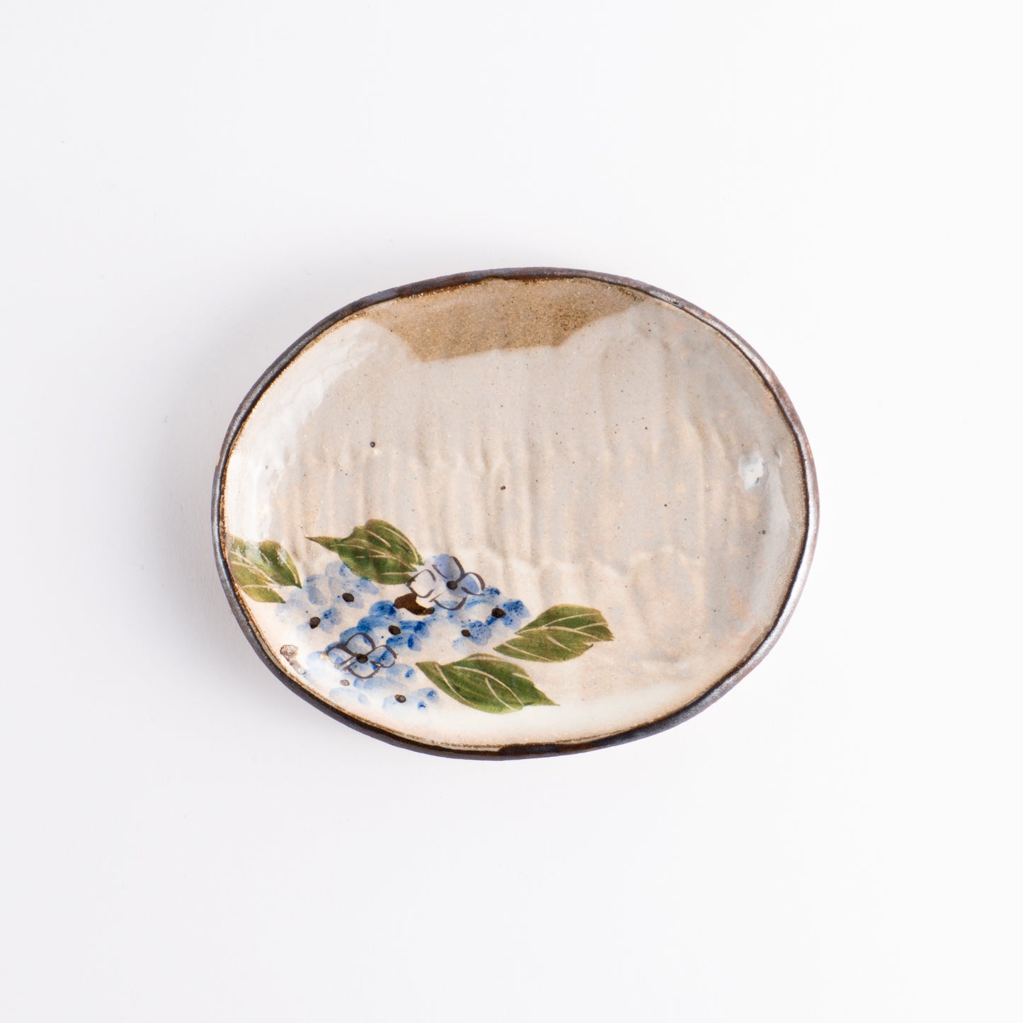 【清水焼】楕円小皿　紫陽花　俊山窯 KOTOPOTTER