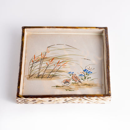 【清水焼】角皿　乾山写「柳に鶯」　俊山窯 (コピー) KOTOPOTTER