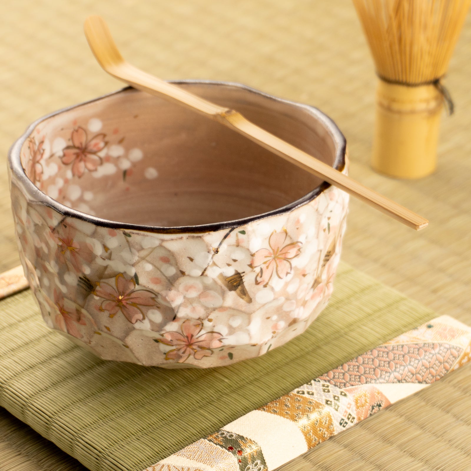 【清水焼】抹茶碗　しだれ桜　俊山窯 KOTOPOTTER