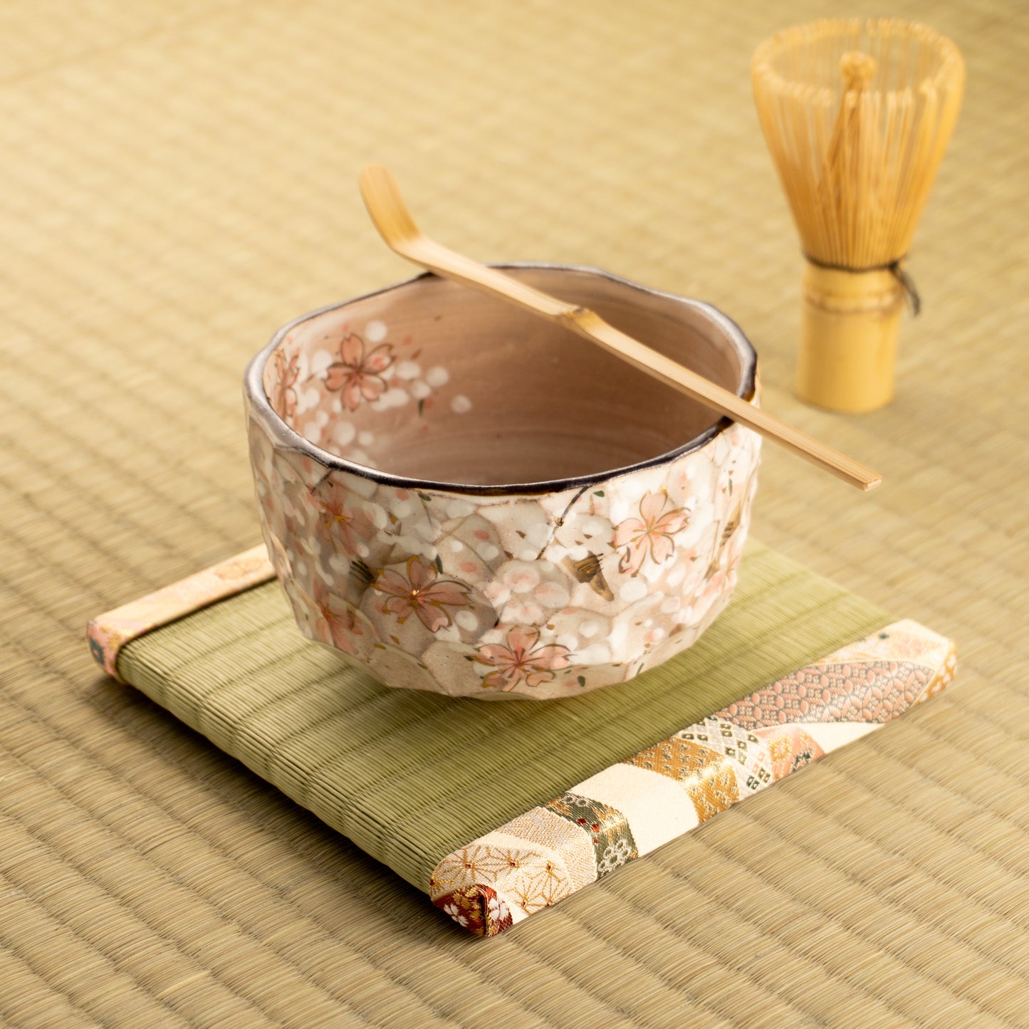 【清水焼】抹茶碗　しだれ桜　俊山窯 KOTOPOTTER