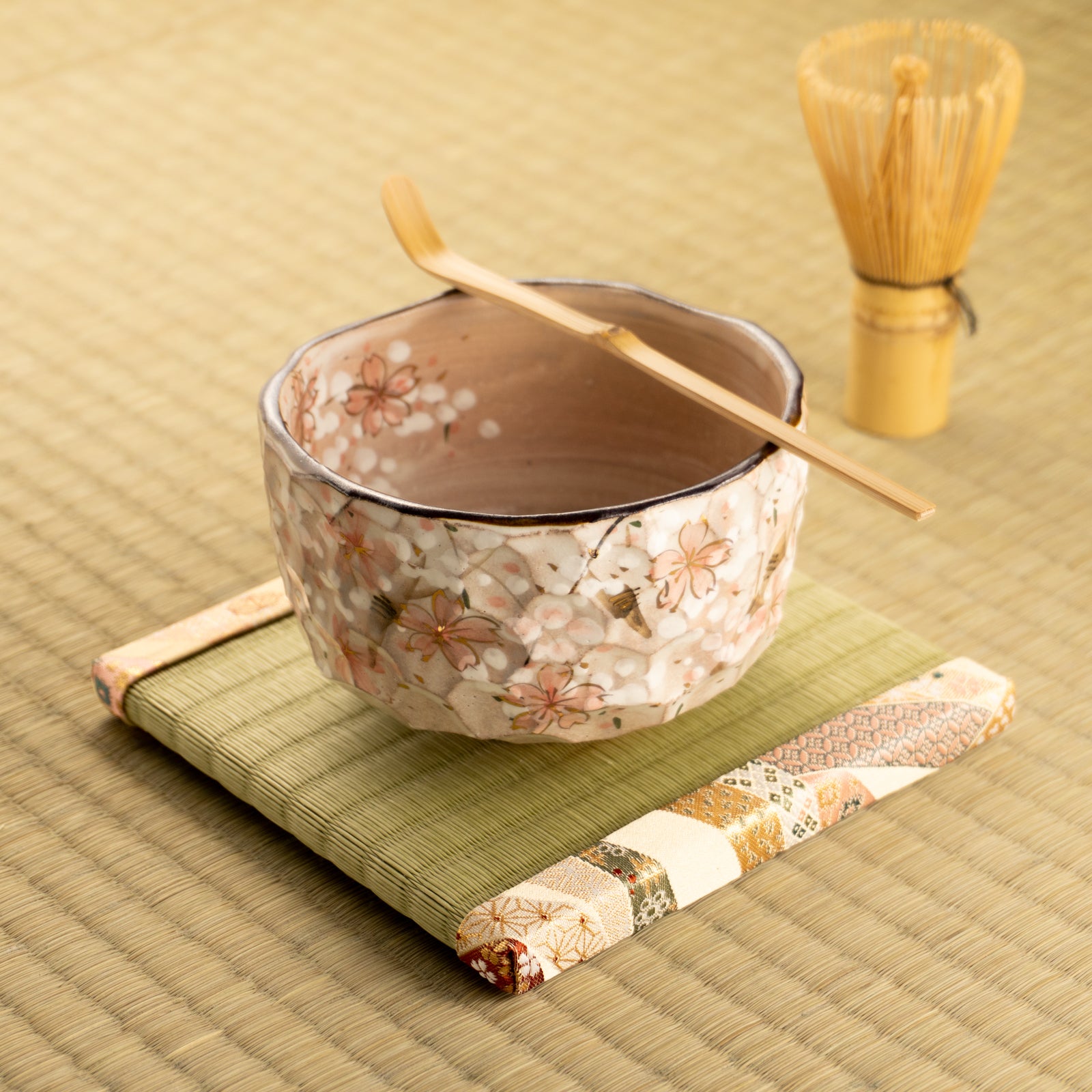 【清水焼】抹茶碗　しだれ桜　俊山窯 KOTOPOTTER