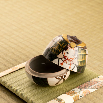 【清水焼】蓋物　若武者　俊山窯 KOTOPOTTER
