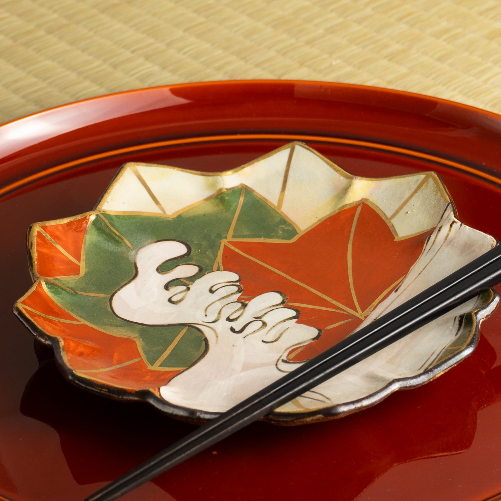 【清水焼】6寸皿　乾山写 竜田川B　俊山窯 KOTOPOTTER