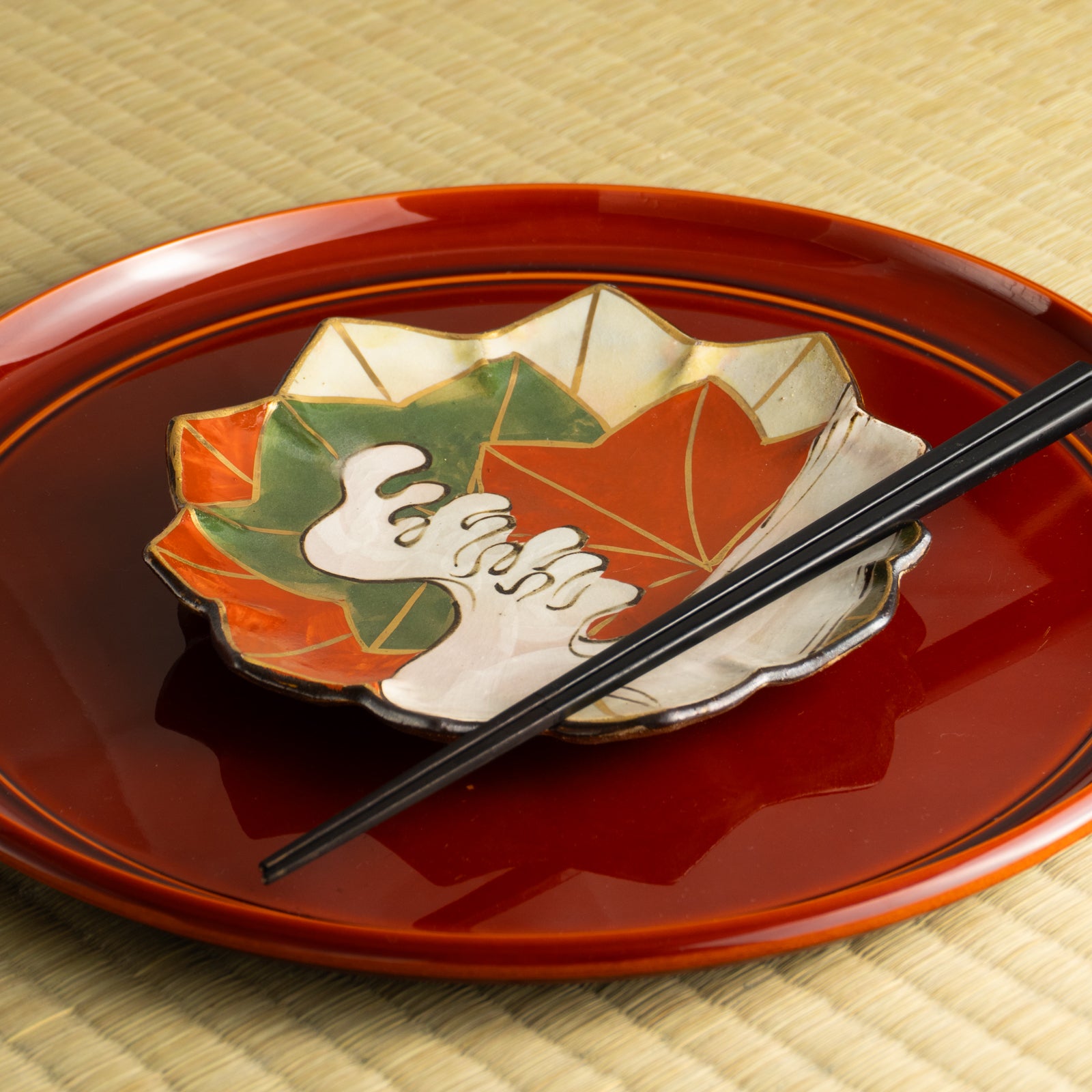 【清水焼】6寸皿　乾山写 竜田川B　俊山窯 KOTOPOTTER