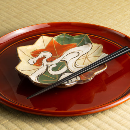 【清水焼】6寸皿　乾山写 竜田川E　俊山窯 KOTOPOTTER