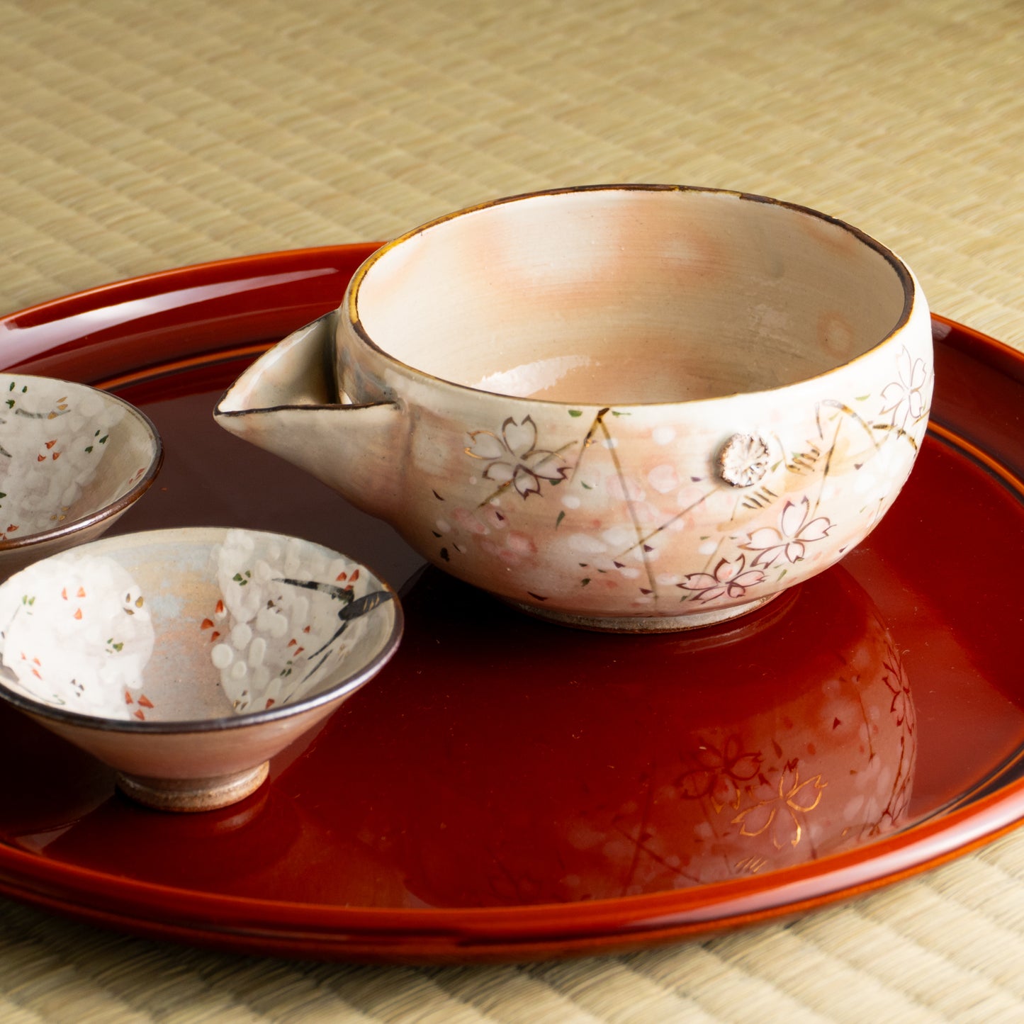 【清水焼】片口　桜　俊山窯 KOTOPOTTER