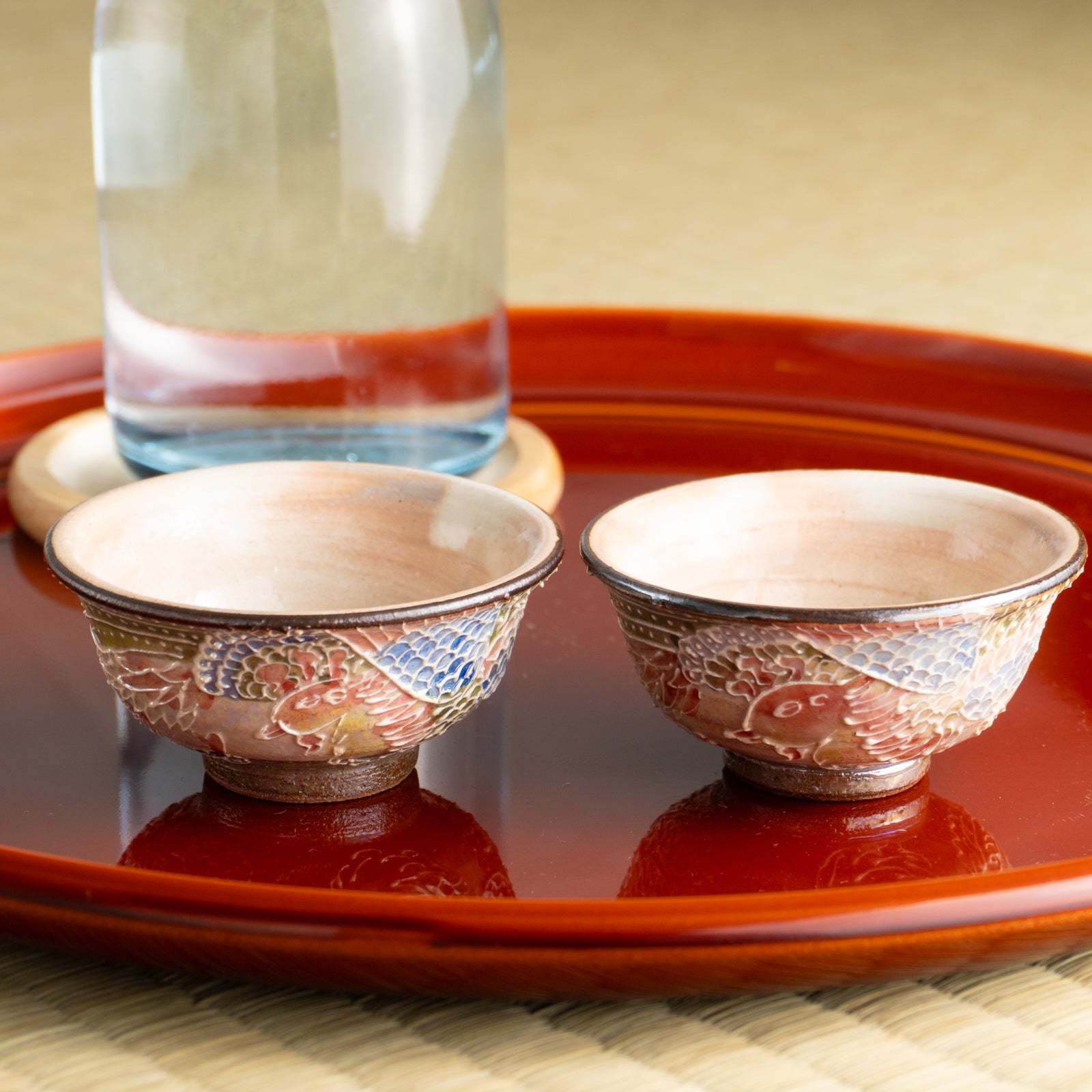 京都清水烧 酒杯 光泽彩 凤凰｜俊山窑｜KOTOPOTTER