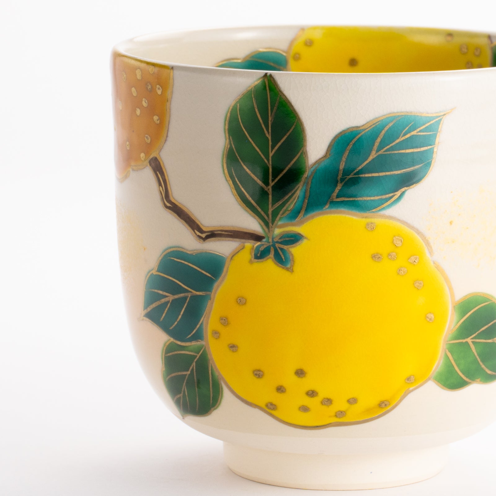 抹茶碗(筒型)　色絵柚子 KOTOPOTTER