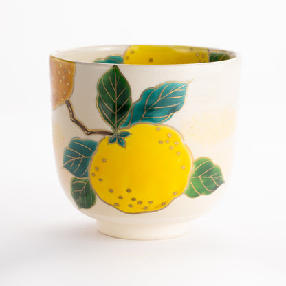 抹茶碗(筒型)　色絵柚子 KOTOPOTTER