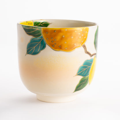 抹茶碗(筒型)　色絵柚子 KOTOPOTTER