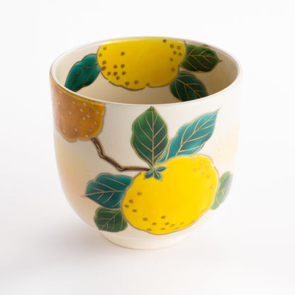 抹茶碗(筒型)　色絵柚子 KOTOPOTTER