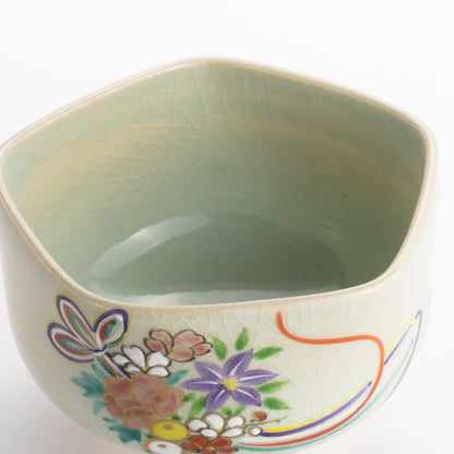 抹茶碗　灰釉花熨斗　宗絢 KOTOPOTTER