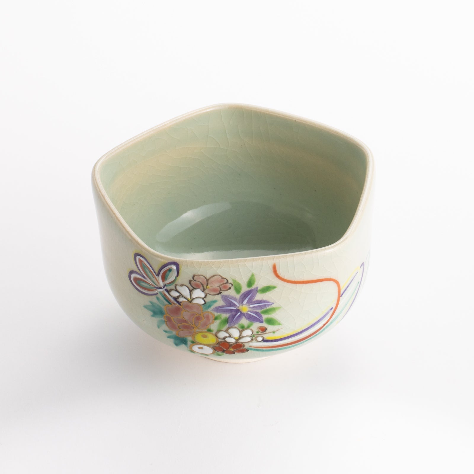 抹茶碗　灰釉花熨斗　宗絢 KOTOPOTTER