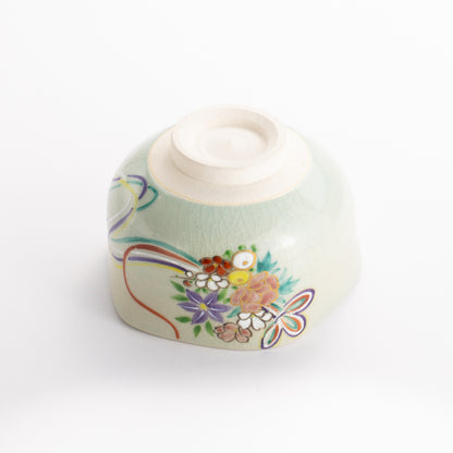 抹茶碗　灰釉花熨斗　宗絢 KOTOPOTTER