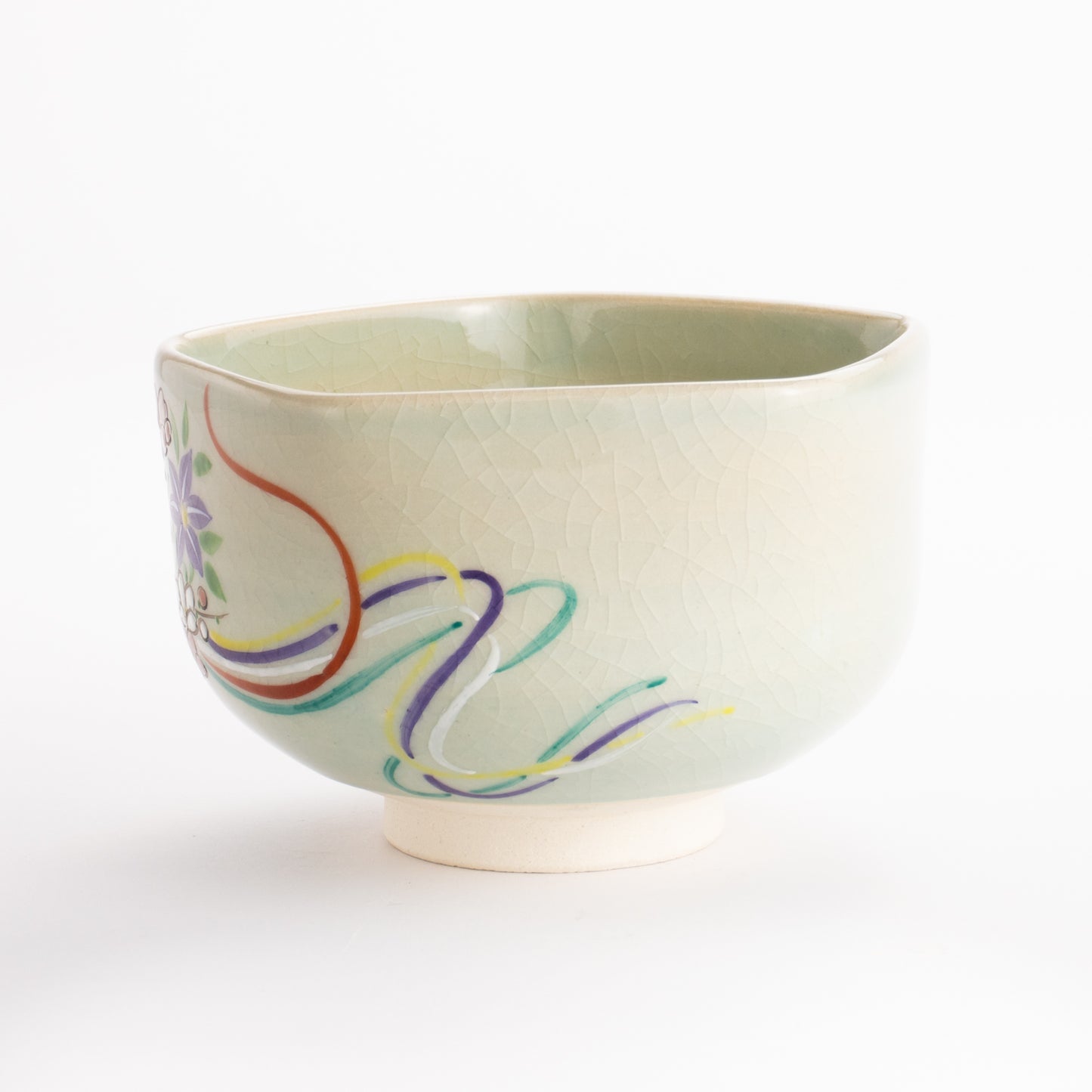 抹茶碗　灰釉花熨斗　宗絢 KOTOPOTTER