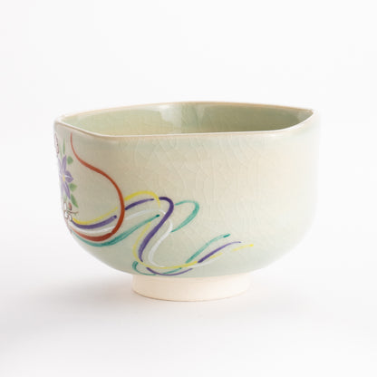 抹茶碗　灰釉花熨斗　宗絢 KOTOPOTTER