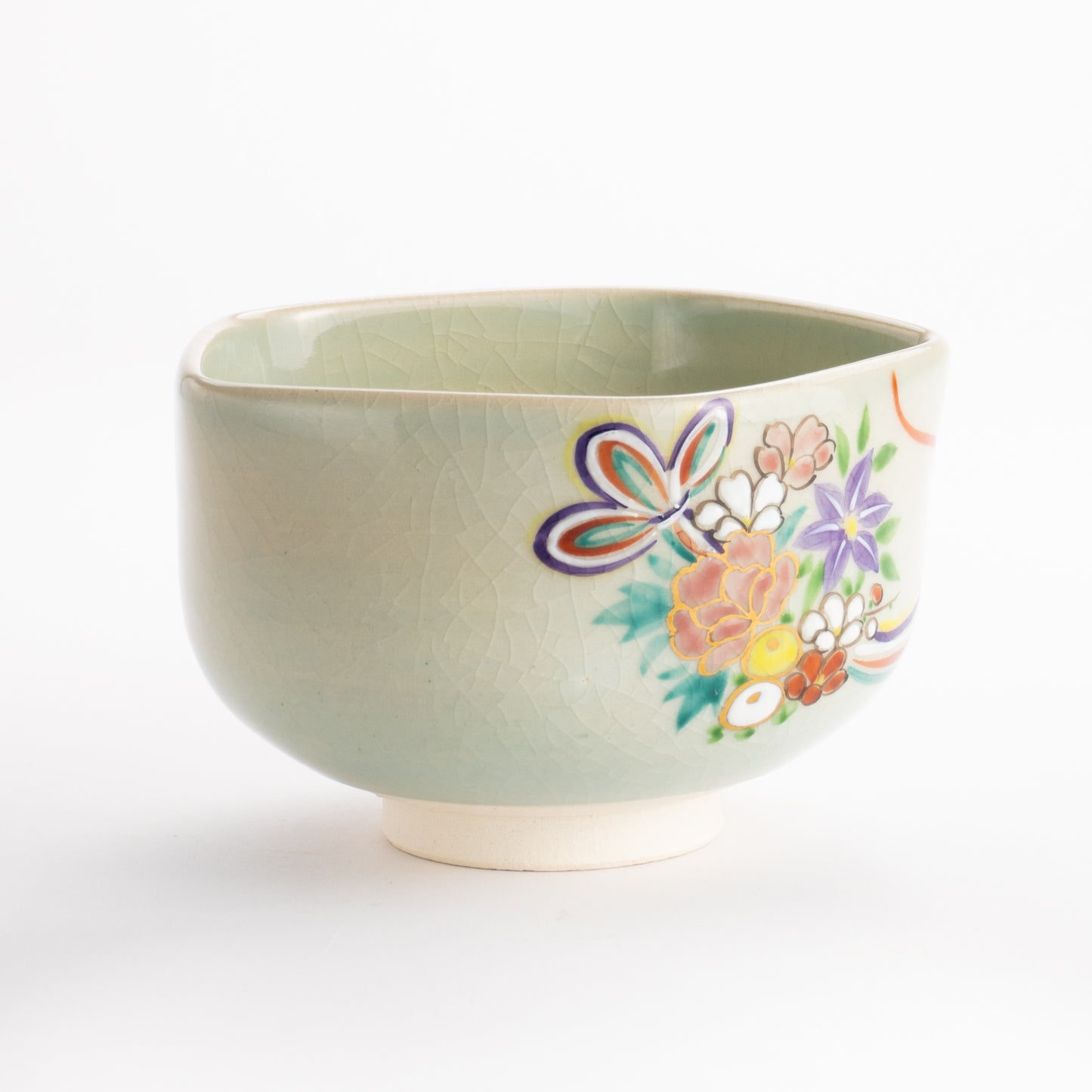 抹茶碗　灰釉花熨斗　宗絢 KOTOPOTTER