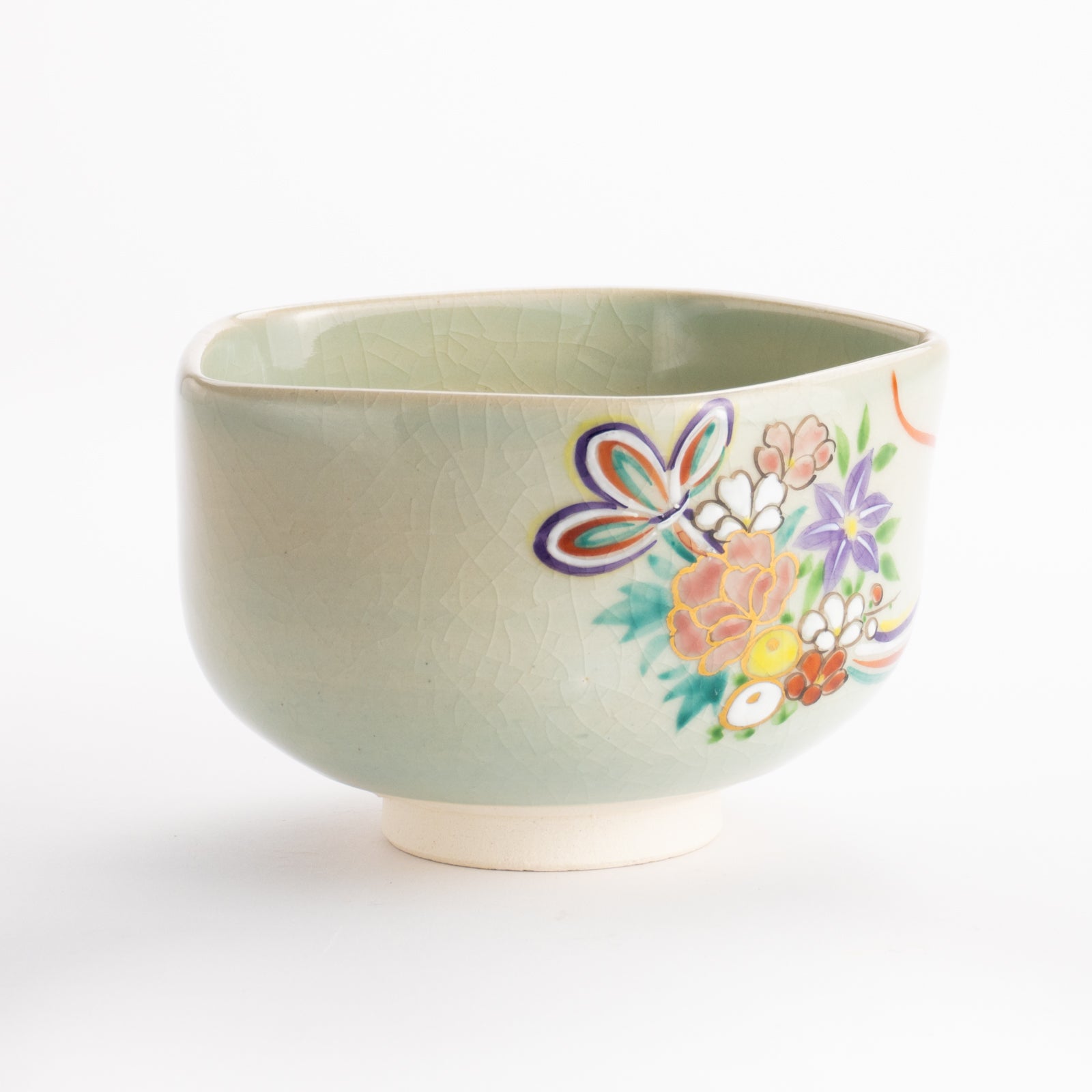 抹茶碗　灰釉花熨斗　宗絢 KOTOPOTTER