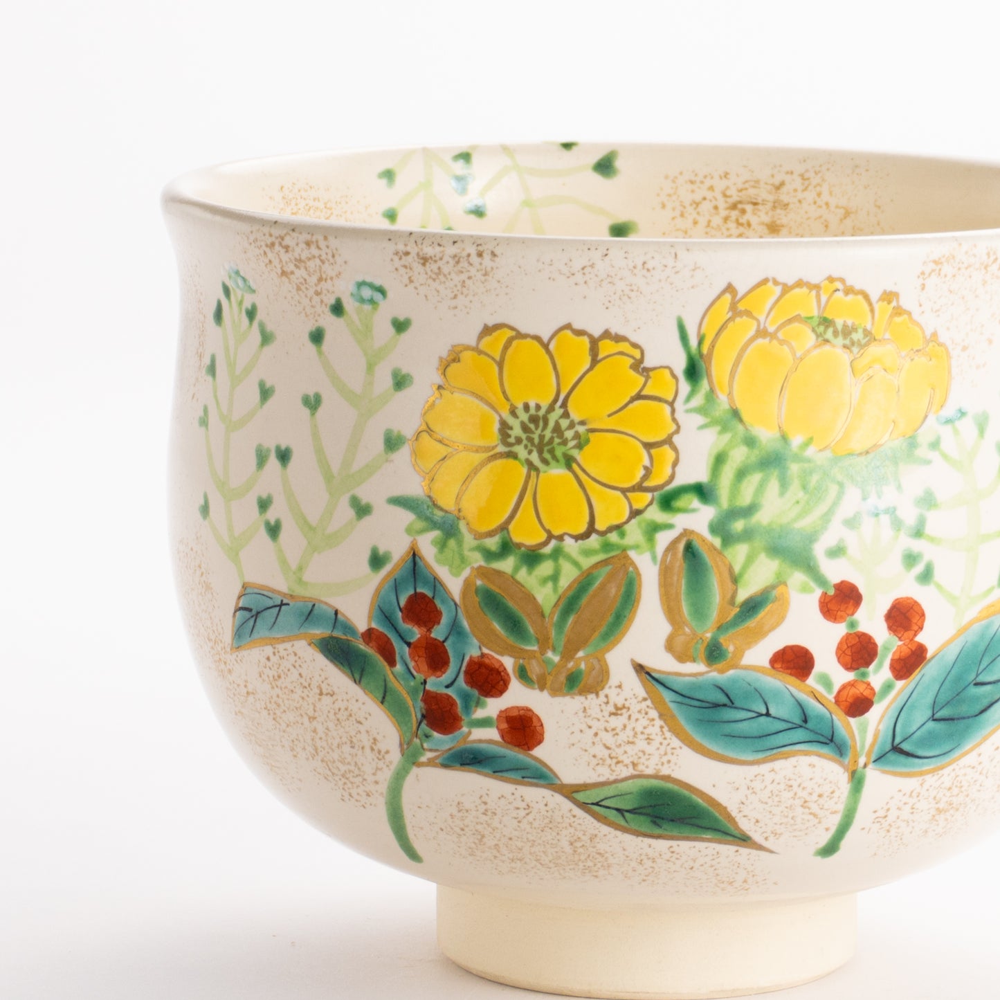 抹茶碗　福寿草　宗絢 KOTOPOTTER