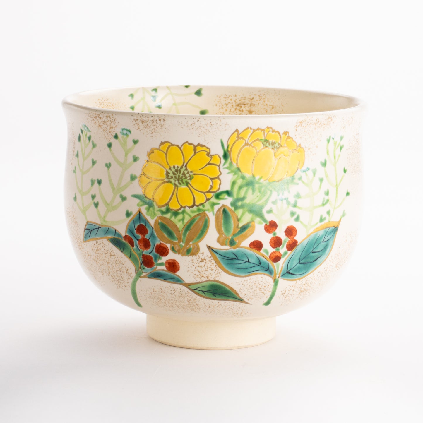 抹茶碗　福寿草　宗絢 KOTOPOTTER