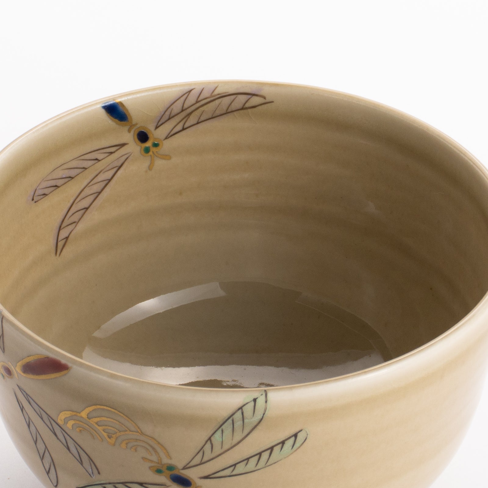 抹茶碗(平)　灰釉 トンボ　宗絢 KOTOPOTTER
