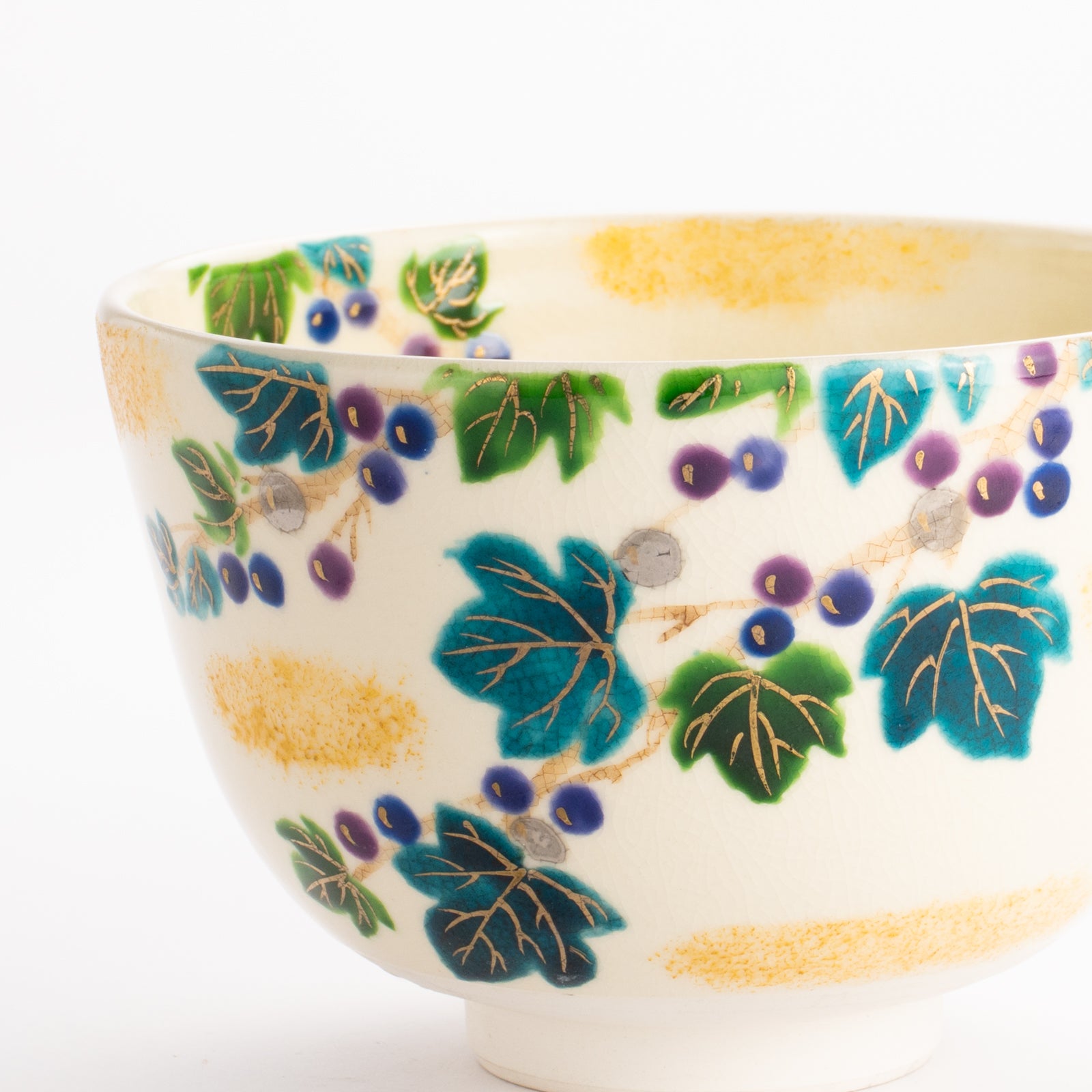 京都清水烧抹茶碗彩绘葡萄｜起乐｜KOTOPOTTER