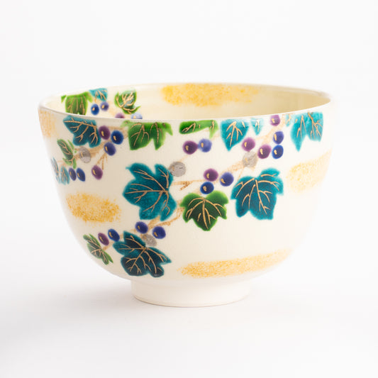 抹茶碗　色絵 葡萄　宗絢 KOTOPOTTER