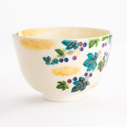 抹茶碗　色絵 葡萄　宗絢 KOTOPOTTER
