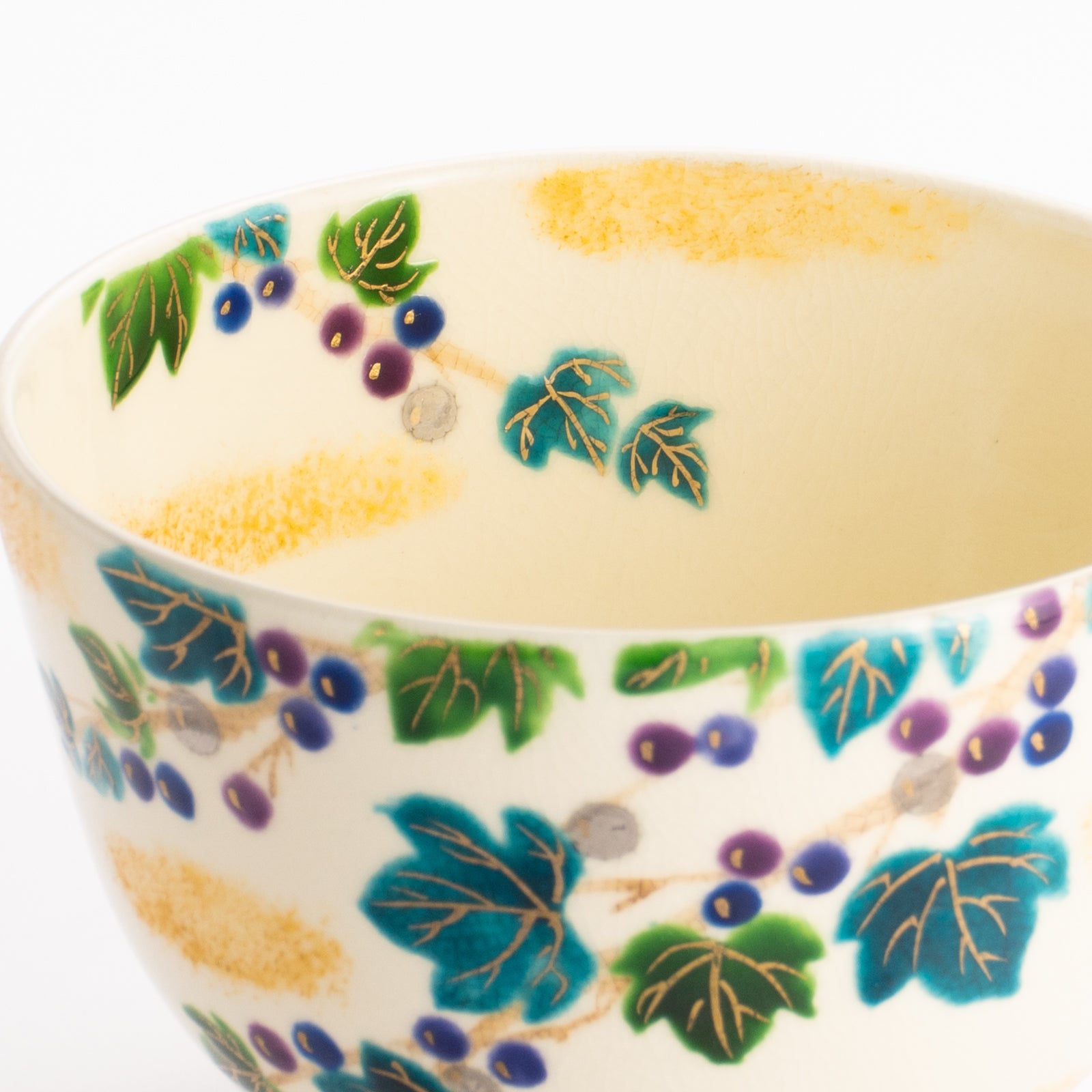 京都清水烧抹茶碗彩绘葡萄｜起乐｜KOTOPOTTER
