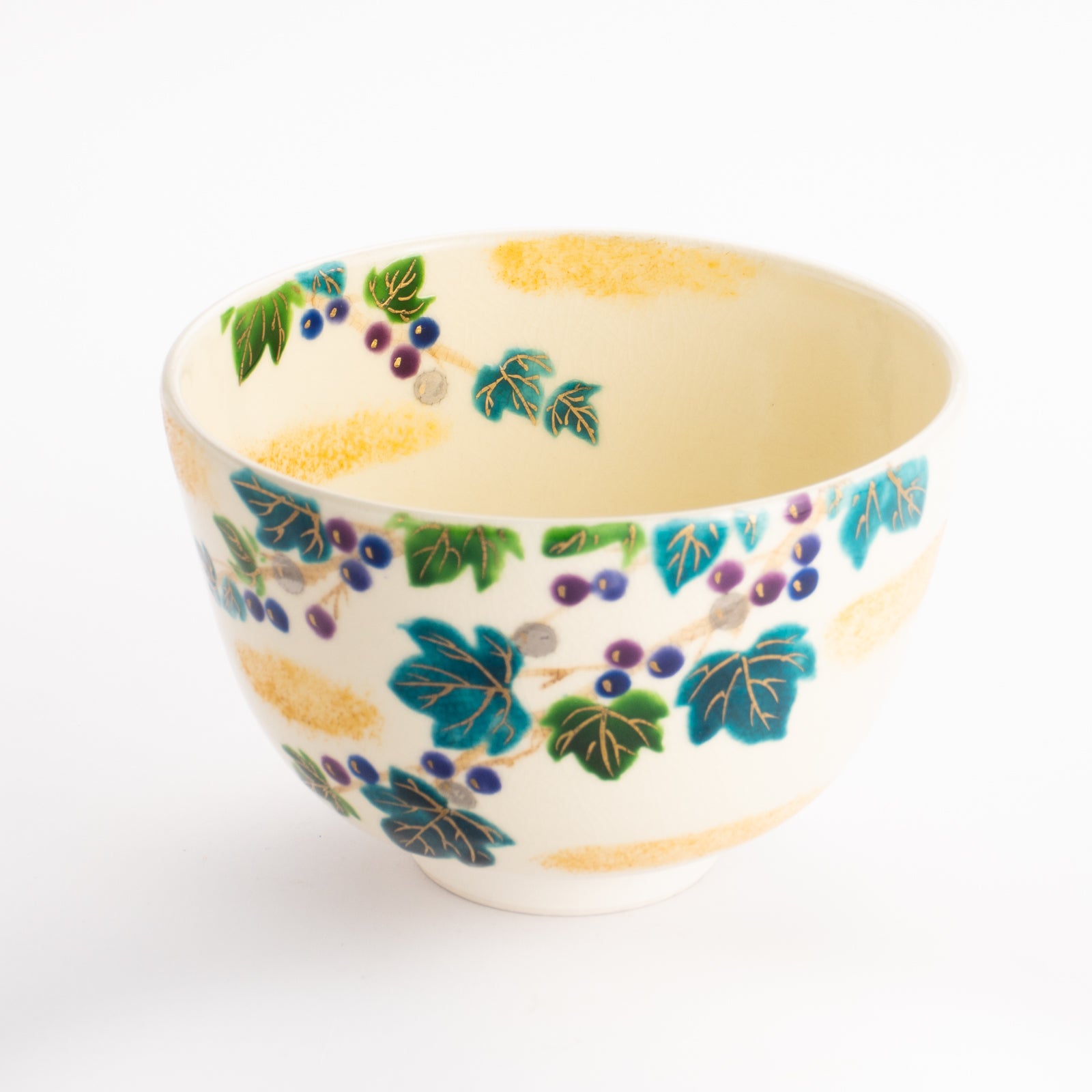 京都清水烧抹茶碗彩绘葡萄｜起乐｜KOTOPOTTER