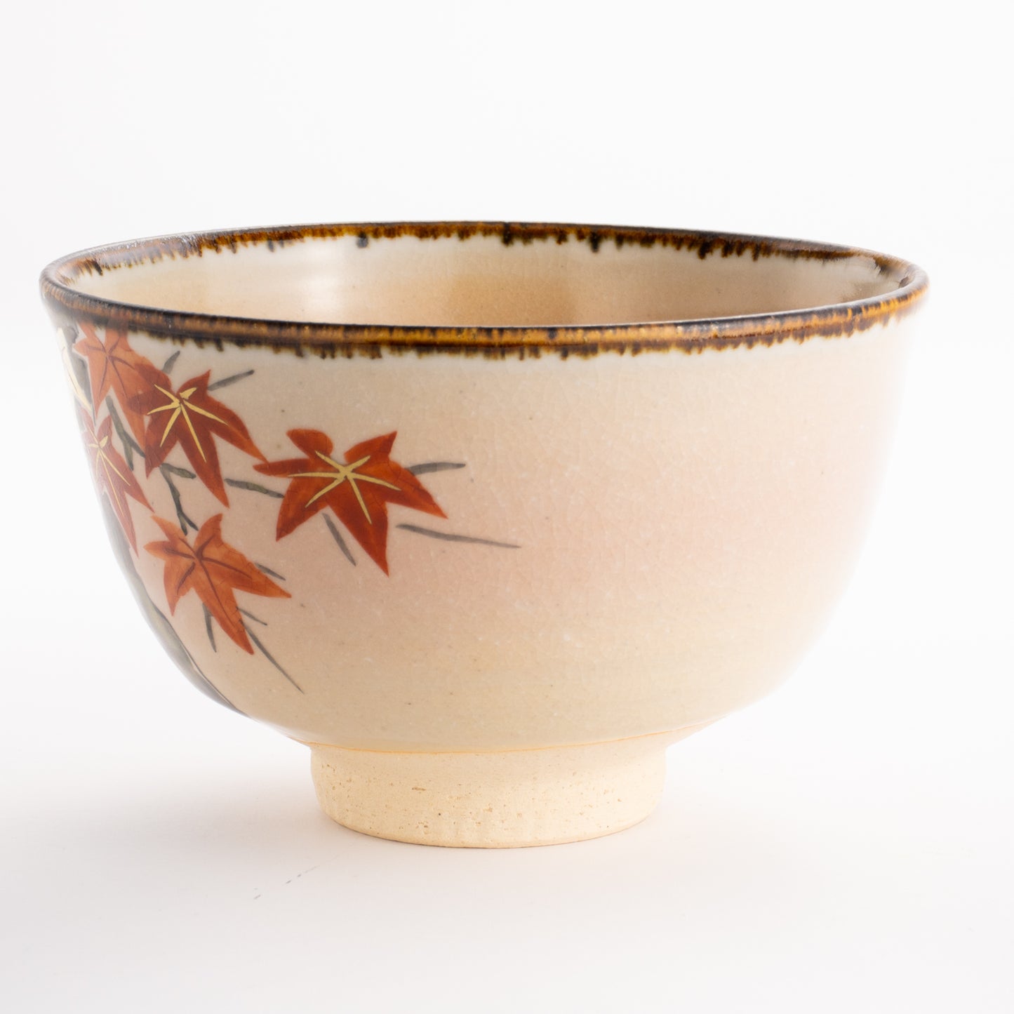 抹茶碗　紅葉に小鳥　安徳 KOTOPOTTER