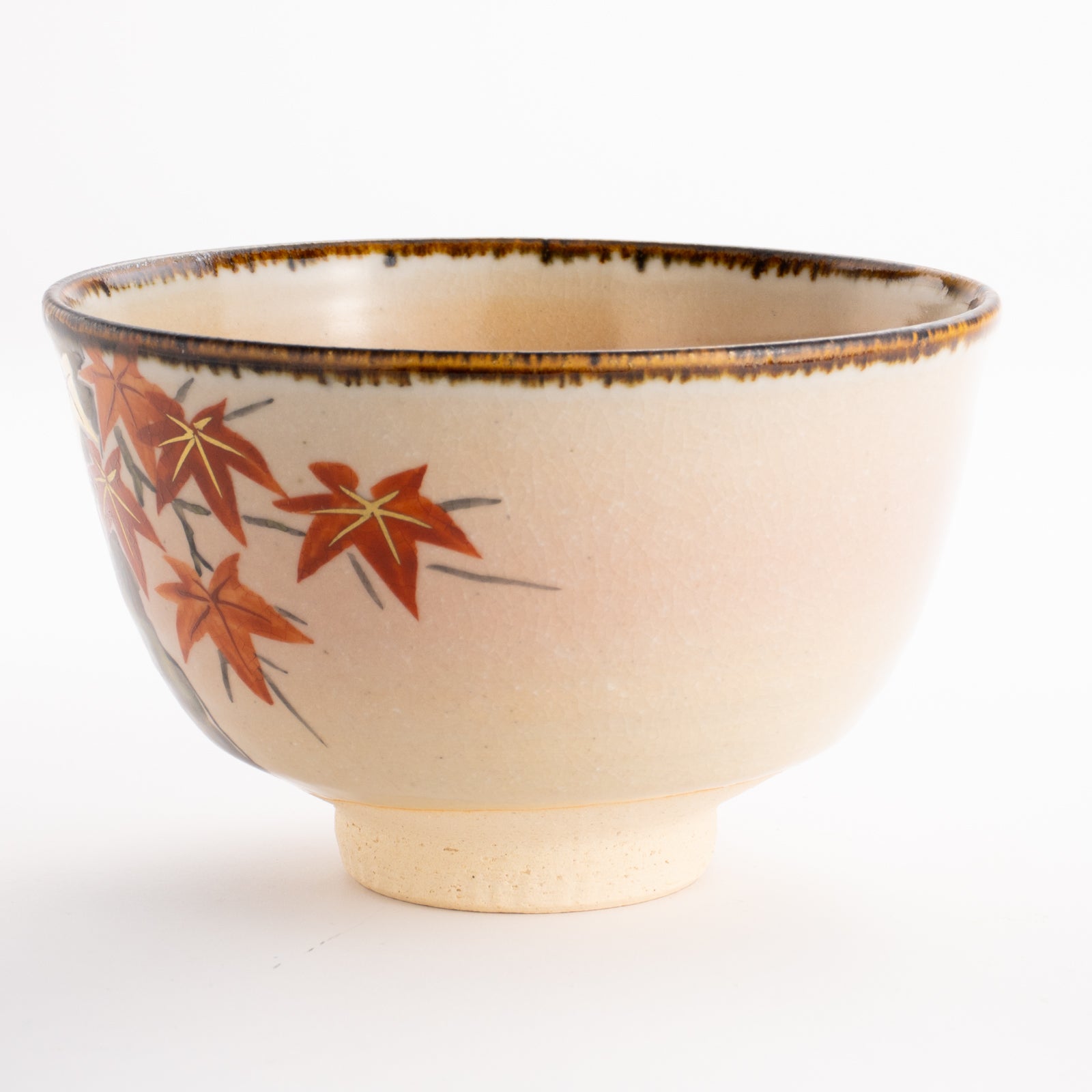 抹茶碗　紅葉に小鳥　安徳 KOTOPOTTER