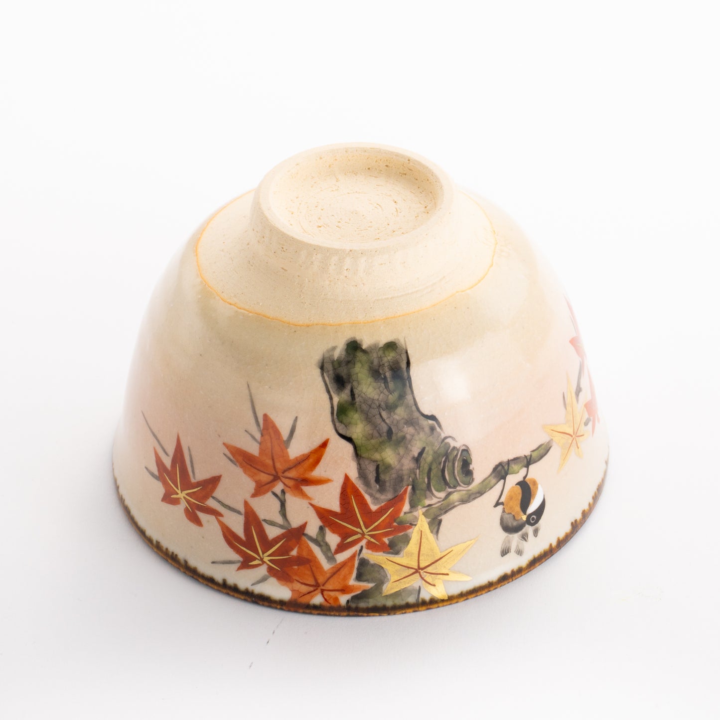抹茶碗　紅葉に小鳥　安徳 KOTOPOTTER