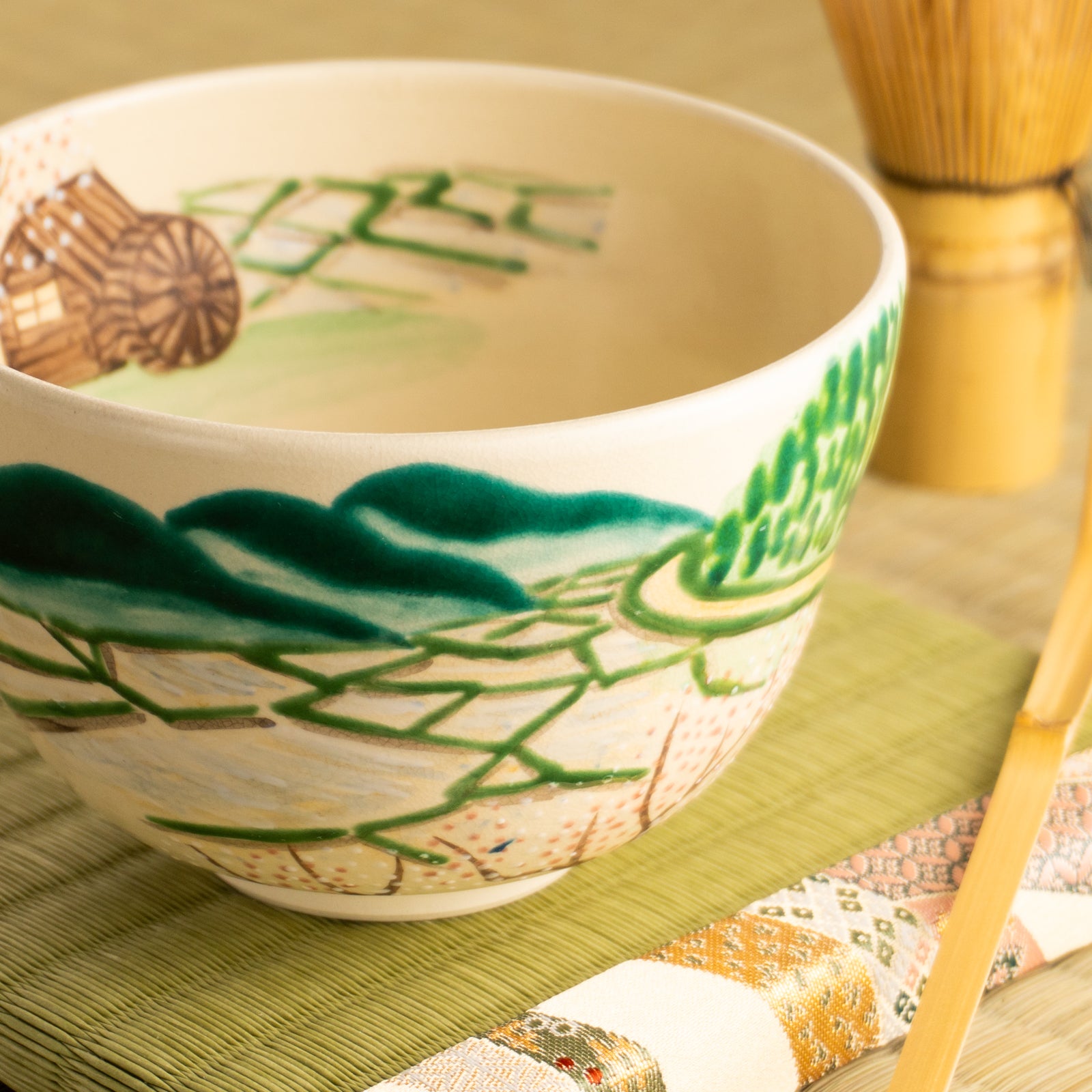 抹茶碗　春の田園　宗絢 KOTOPOTTER