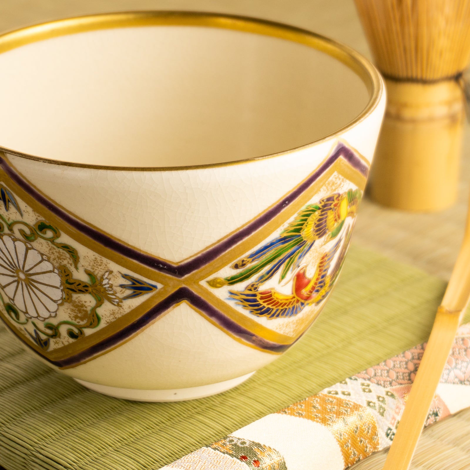 抹茶碗　菊桐鳳凰　如水 KOTOPOTTER