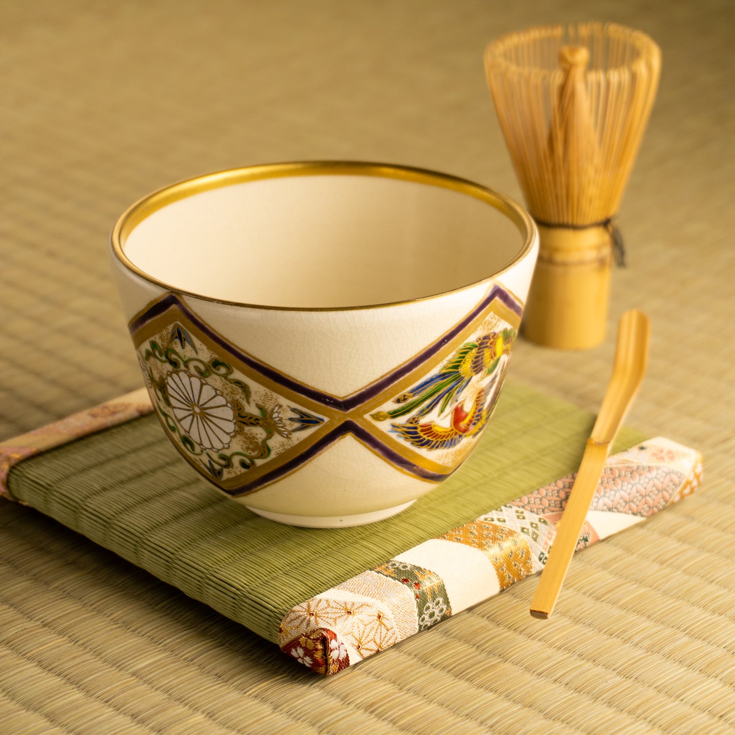 抹茶碗　菊桐鳳凰　如水 KOTOPOTTER