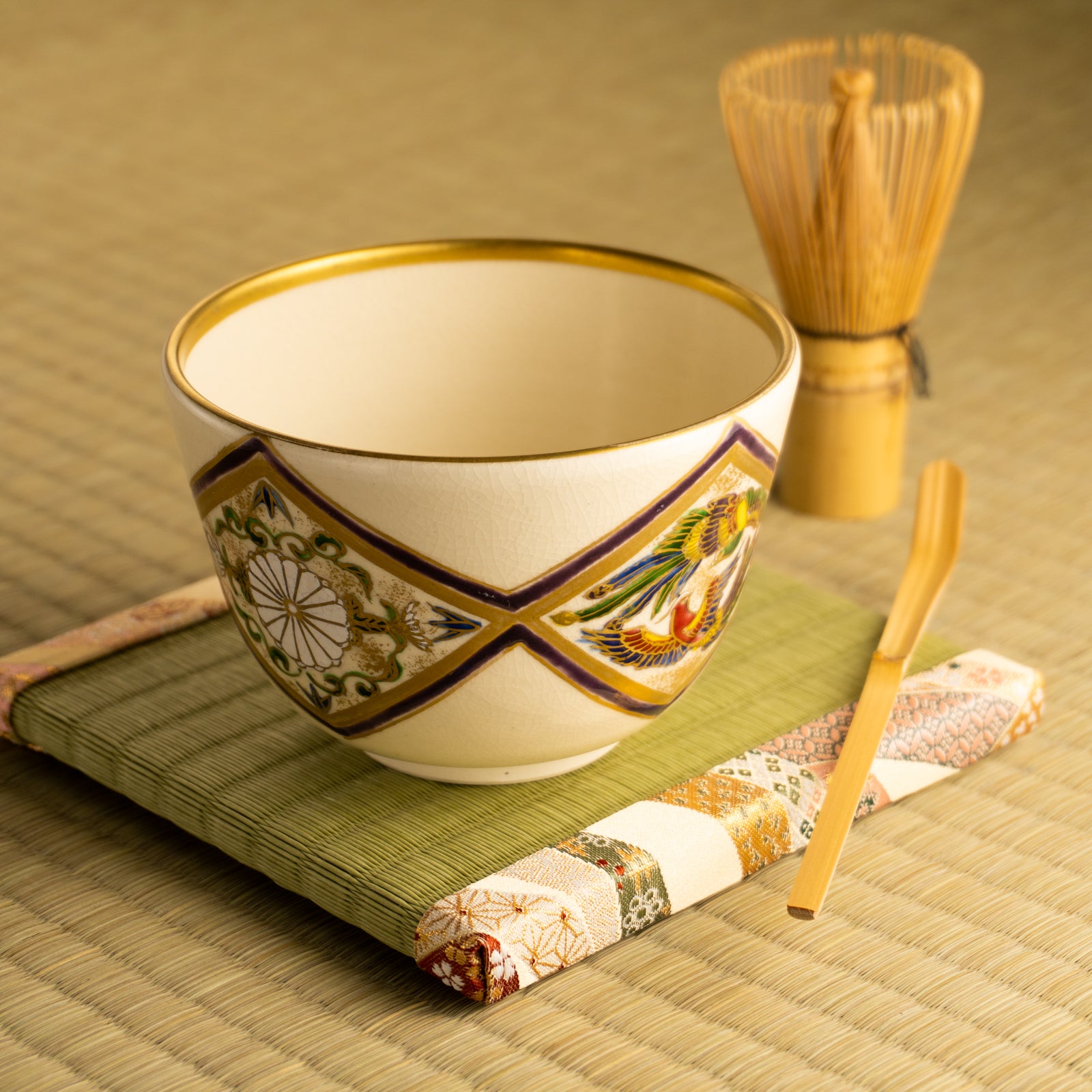 抹茶碗　菊桐鳳凰　如水 KOTOPOTTER