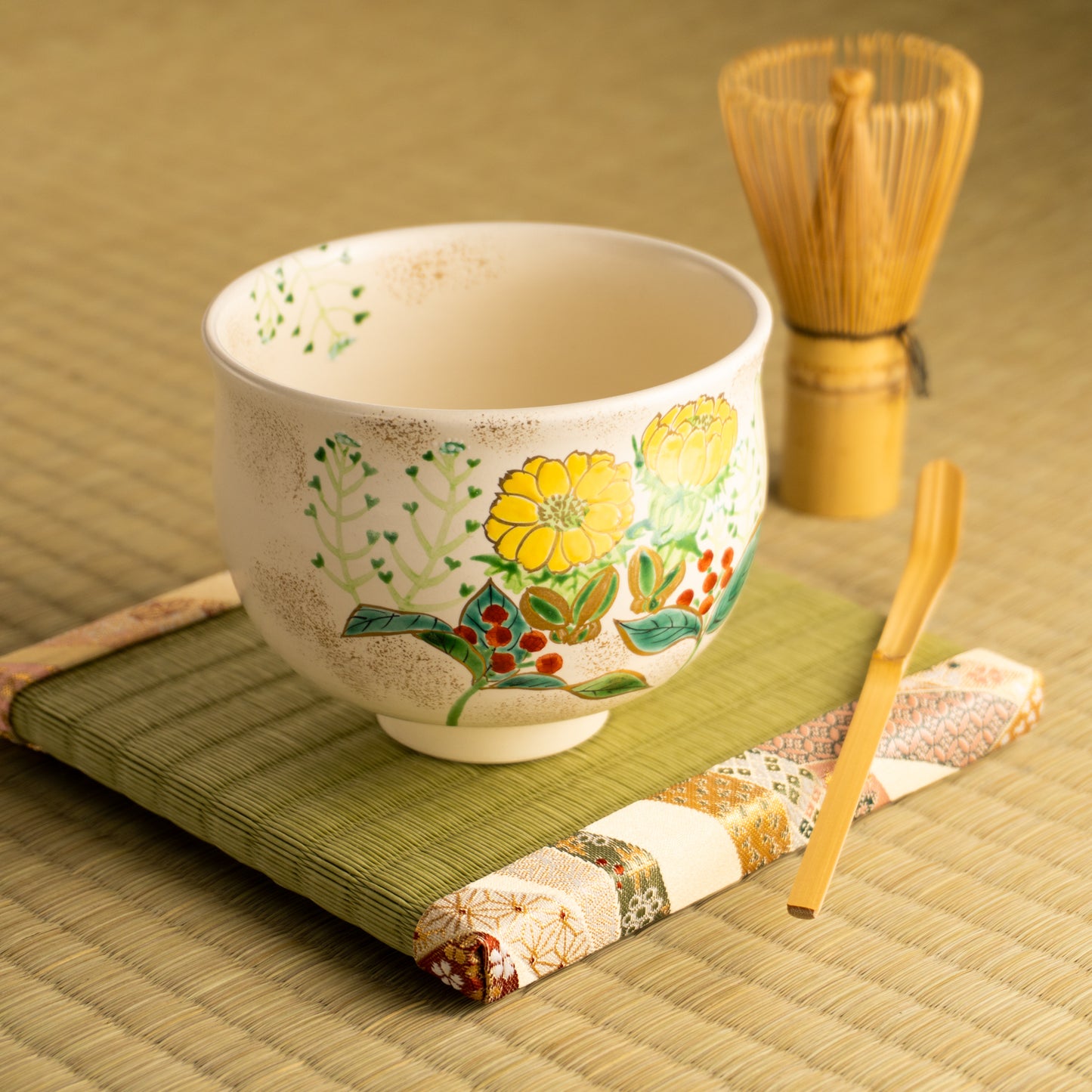 抹茶碗　福寿草　宗絢 KOTOPOTTER