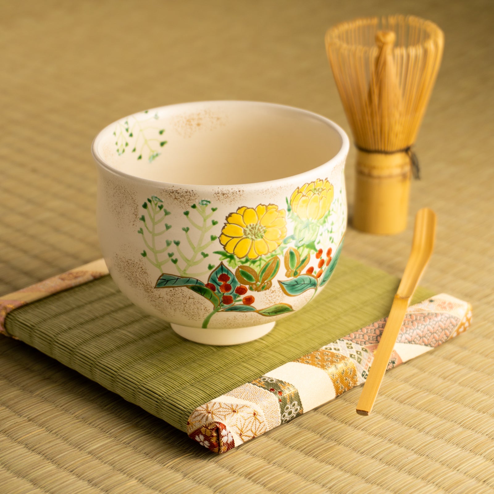 抹茶碗　福寿草　宗絢 KOTOPOTTER