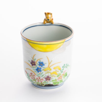 クマの湯呑　月見七草　深田香奈重 KOTOPOTTER