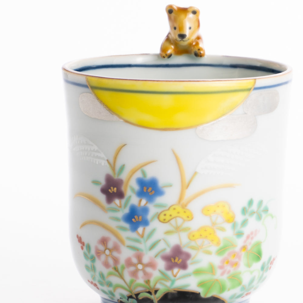 クマの湯呑　月見七草　深田香奈重 KOTOPOTTER