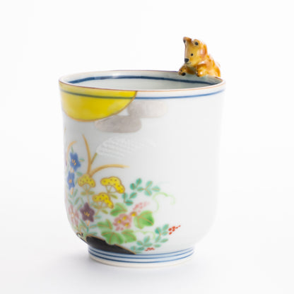 クマの湯呑　月見七草　深田香奈重 KOTOPOTTER