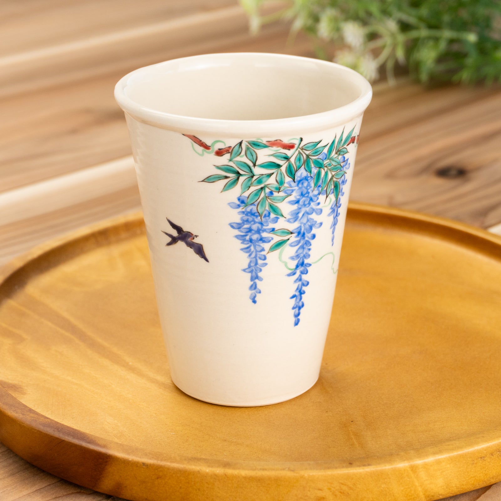 タンブラー　藤にツバメ　清水幹子 KOTOPOTTER