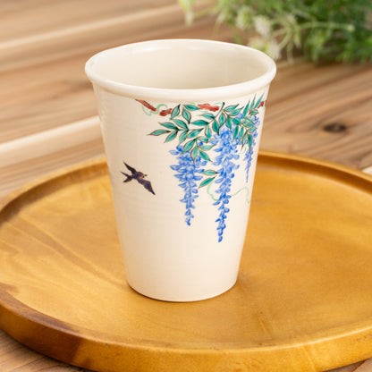 タンブラー　藤にツバメ　清水幹子 KOTOPOTTER
