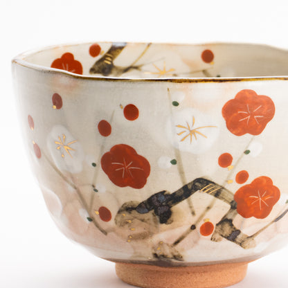 抹茶碗　紅白梅　俊山窯 KOTOPOTTER